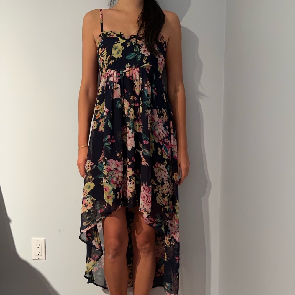 Millau Navy Floral High-Low Dress